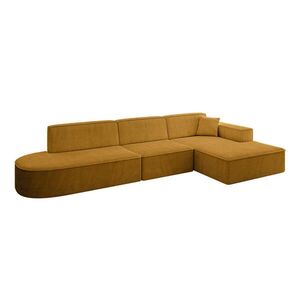 ALTDECOR ROHOVÁ SEDAČKA s otomanem vpravo IREA-L2-v4 – 327 x 165 x 77 cm hořčicově žlutá obraz