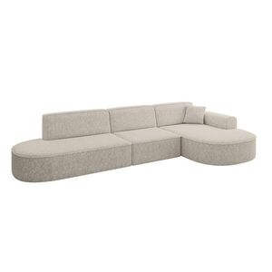 ALTDECOR ROHOVÁ SEDACÍ SOUPRAVA s otomanem vpravo MARI-L2 – 328 × 171 × 79 cm, béžová látka obraz