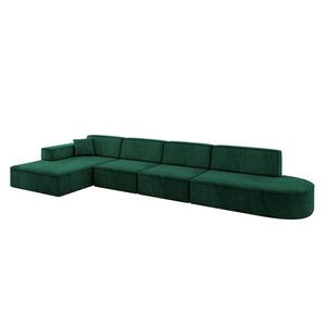 ALTDECOR ROHOVÁ SEDACÍ SOUPRAVA s otomanem vlevo IREA-L3-v4 – 412 × 165 × 77 cm, zelená obraz