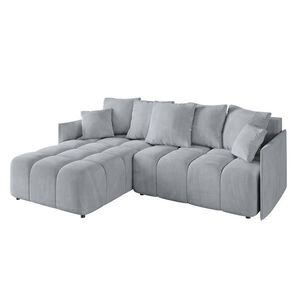 ALTDECOR ROHOVÁ SEDAČKA s otomanem vlevo LONLI-L 251x189x68, titanová barva, velur obraz