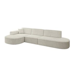 ALTDECOR ROHOVÁ SEDACÍ SOUPRAVA s otomanem vlevo MARI-L2 – 328 × 171 × 79 cm, krémový manšestr obraz