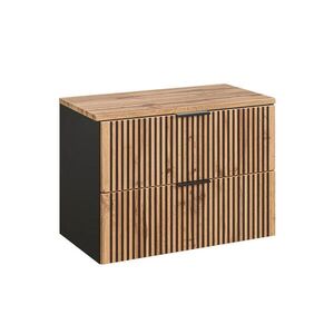 Petits-meubles SKŘÍŇKA POD UMYVADLO 80.6cm Gaia Dubové dřevo a černá barva obraz