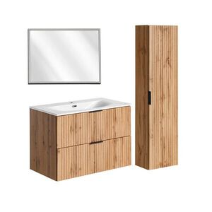 Petits-meubles KOUPELNOVÝ NÁBYTEK 80.2cm Adriel 2er-Set Dubové dřevo obraz