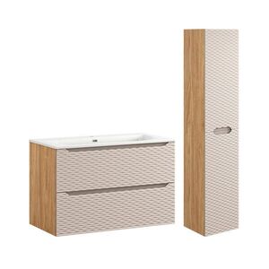 Petits-meubles KOUPELNOVÝ NÁBYTEK 90cm Elora 2er-Set Béžová a dřevo obraz