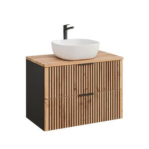 Petits-meubles UMYVADLO 80.6cm Gaia Dubové dřevo a černá barva obraz