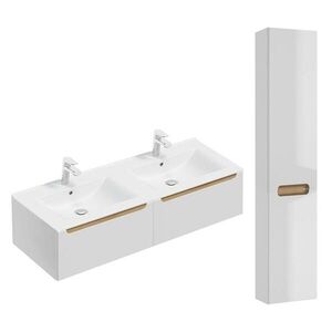 Petits-meubles KOUPELNOVÝ NÁBYTEK 120cm Livia 2er-Set Bílá obraz