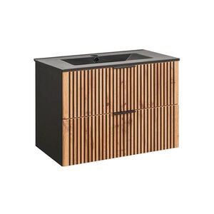 Petits-meubles UMYVADLO 80.2cm Gaia Dubové dřevo a černá barva obraz