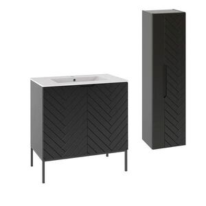 Petits-meubles KOUPELNOVÝ NÁBYTEK 80cm Daria 2er-Set Černá obraz
