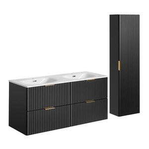 Petits-meubles KOUPELNOVÝ NÁBYTEK 120.4cm Adriel 2er-Set Matná černá obraz