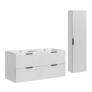 Petits-meubles KOUPELNOVÝ NÁBYTEK 120.4cm Adriel 2er-Set Bílá obraz
