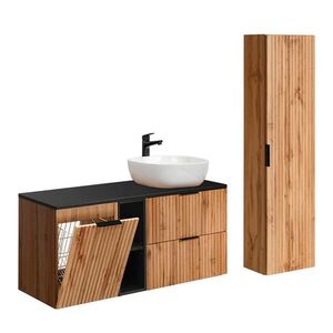 Petits-meubles KOUPELNOVÝ NÁBYTEK 120.8cm Adriel 2er-Set Dřevo a černá obraz