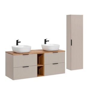 Petits-meubles KOUPELNOVÝ NÁBYTEK 140.8cm Adriel 2er-Set Béžová obraz