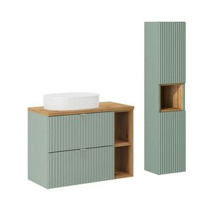 Petits-meubles KOUPELNOVÝ NÁBYTEK 80.4cm Jade 2er-Set Zelená a dřevo obraz