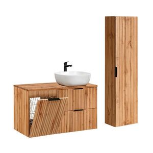 Petits-meubles KOUPELNOVÝ NÁBYTEK 100.8cm Adriel 2er-Set Dřevo obraz