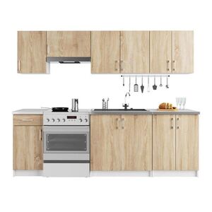 RAUMHIRSCH FURNITURE KUCHYŇSKÝ BLOK Bílá, dub Sonoma 203/240/44, 5 obraz