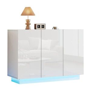 FLIEKS KOMODA LED bílá lesk 120cm úložná obraz