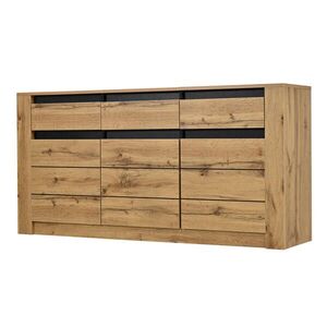 FLIEKS KOMODA vlnitý design 3 zásuvky 9 polic 135cm obraz