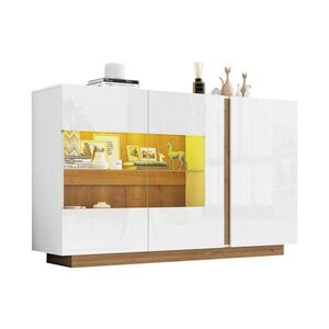 FLIEKS KOMODA sklo vysoký lesk bílá 138x38x90.5cm obraz