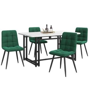 FLIEKS JÍDELNÍ SET 4 Židle Černý Zelený 140x80cm obraz