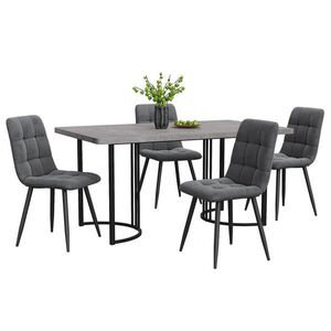 FLIEKS JÍDELNÍ SET MDF 4 Židle Šedý Tmavě šedý 140x80cm obraz