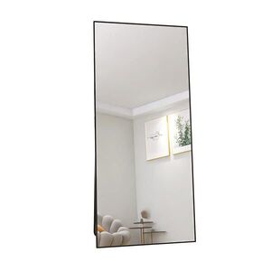 STOJACÍ zrcadlo 180x80 cm – Volně stojící a nástěnné, hliníková slitina, černá obraz