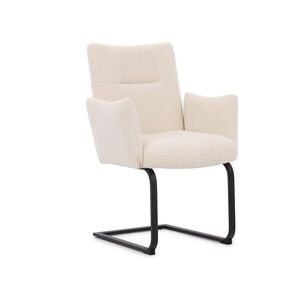 S-Style ŽIDLE S PODRUČKAMI Hera s područkami v moderním designu z bílé látky Bouclé obraz