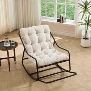 OKWISH HOUPACÍ křeslo 75/116/82 cm černobílé z oceli s hustým polstrováním obraz