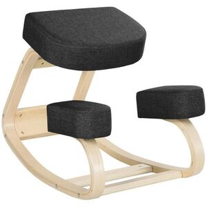 Vinsetto KOLENNÍ ŽIDLE, ergonomická stolička, čalouněná stolička, nosnost 120 kg, černá obraz