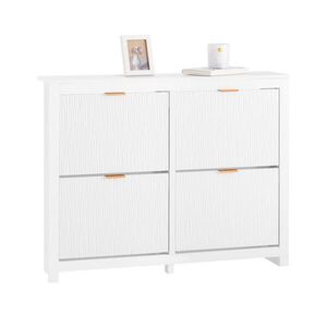 SoBuy BOTNÍK se 4 dveřmi Bílá 104x23x82cm Moderní obraz