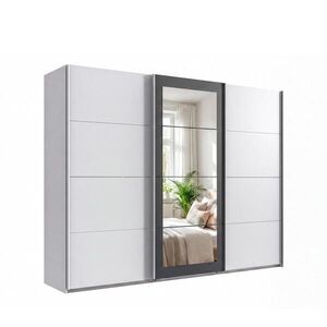 luma-home SKŘÍŇ S VZDUŠNÝMI DVEŘMI, 3dveřová, šířka 270 cm, výška 208 cm, hloubka 64 cm, šatní skříň v bílé barvě, úchytky bílé / 22629 obraz