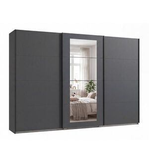 luma-home SKŘÍŇ S VZPĚRNÝMI DVEŘMI, 3dveřová, šířka 313 cm / výška 208 cm / hloubka 64 cm, šatní skříň v grafitové barvě, úchytky černé / 22633 obraz