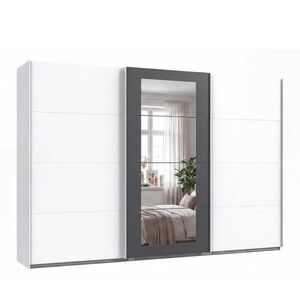 luma-home SKŘÍŇ S VZPĚRNÝMI DVEŘMI, 3dveřová, šířka 313 cm / výška 208 cm / hloubka 64 cm, šatní skříň v bílé barvě, úchytky bílé / 22632 obraz