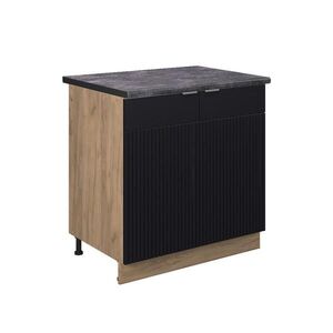 Vicco SPODNÍ SKŘÍŇKA KUCHYŇSKÉ LINKY Fame-Line Černý pruhovaný 80 cm s policí, PD Antracit obraz