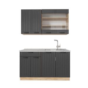 Vicco JEDNOTKOVÁ KUCHYNĚ Fame-Line Tmavě šedá 140 cm , PD Mramor obraz