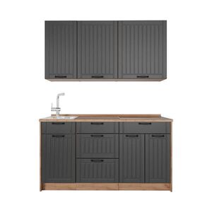 Vicco JEDNOTKOVÁ KUCHYNĚ Fame-Line, Tmavě šedá/Zlatý mocný dub, 150 cm, PD Dub obraz