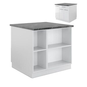 Vicco KUCHYŇSKÝ OSTROV Fame-Line Bílá vysoký lesk/bílá 90 cm se zásuvkou, bez pracovní desky obraz