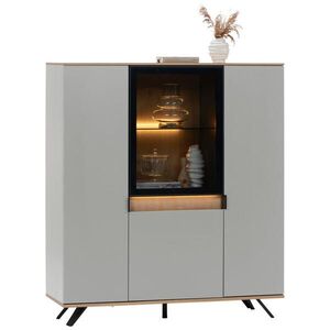 Dieter Knoll VYSOKÁ KOMODA, šedá, barvy dubu, 130, 5/134, 6/42 cm obraz