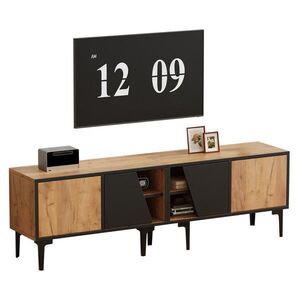 Modfu TV stolek z dřevotřísky 160x36, 5x45 cm v přírodní barvě a černé se 4 skříňkami a 7 nohami obraz