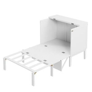 OKWISH SKLÁPĚCÍ postel 90/200 cm bílá z dřeva s roštem a úsporou místa obraz