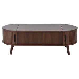 OKWISH KONFERENČNÍ stolek 120/50/39, 5 cm ořechový z MDF s nastavitelnou deskou a skrytým úložným prostorem obraz