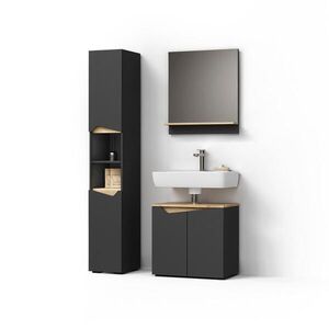 Livinity® KOMBINACE KOUPELNOVÉHO NÁBYTKU Timavo, Antracit, 3dílná obraz