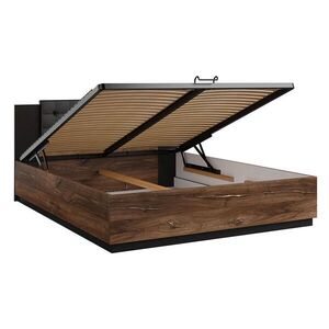 Petits-meubles BOXSPRING POSTEL 160/200 Alec Tmavé dřevo a černá obraz