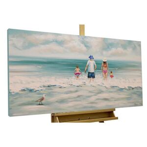 KUNSTLOFT RUČNĚ MALOVANÝ AKRYLOVÝ OBRAZ MODRÝ/BÍLÝ, 120/60 CM obraz
