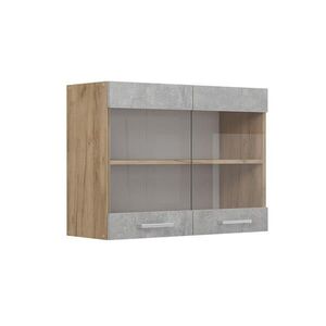 Vicco SKLENĚNÁ KUCHYŇSKÁ SKŘÍŇKA R-Line Beton 80 cm obraz