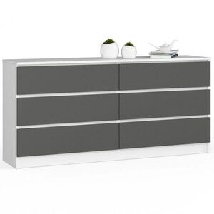 RAUMHIRSCH FURNITURE KOMODA bílá, grafitově šedá 77/160/40 obraz