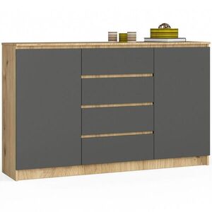 RAUMHIRSCH FURNITURE KOMODA dub Artisan, grafitově šedá 99/160/40 obraz
