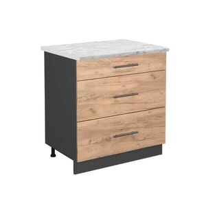 Vicco SPODNÍ SKŘÍŇKA KUCHYŇSKÉ LINKY Fame-Line Zlatý mocný dub 80 cm se 3 zásuvkami, PD Mramor obraz
