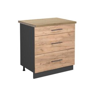 Vicco SPODNÍ SKŘÍŇKA KUCHYŇSKÉ LINKY Fame-Line Zlatý mocný dub 80 cm se 3 zásuvkami, PD Dub obraz