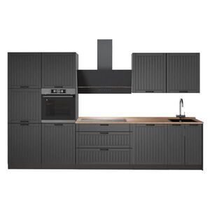 Vicco KUCHYŇSKÝ KOUT Fame-Line, Tmavě šedá/Antracit, 340 cm, PD Dub obraz