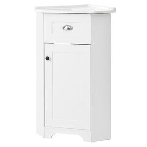 Modfu KOUPELNOVÁ skříňka z MDF 59x42x90 cm bílá s keramickým umyvadlem, kovovou úchytkou a úložným prostorem obraz